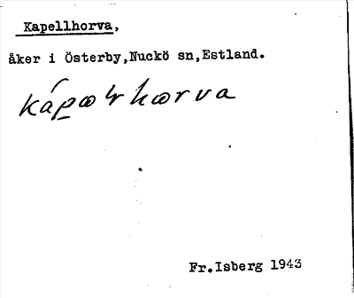 Bild på arkivkortet för arkivposten Kapellhorva