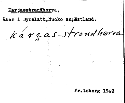 Bild på arkivkortet för arkivposten Karjasstrandhorva