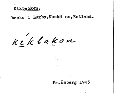 Bild på arkivkortet för arkivposten Kikbacken
