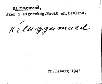 Bild på arkivkortet för arkivposten Kilungumaed