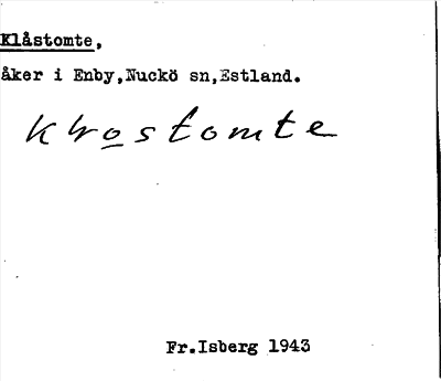 Bild på arkivkortet för arkivposten Klåstomte