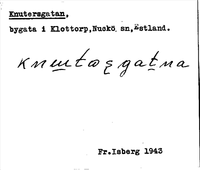 Bild på arkivkortet för arkivposten Knutersgatan