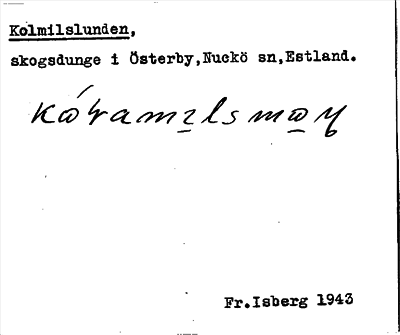 Bild på arkivkortet för arkivposten Kolmilslunden