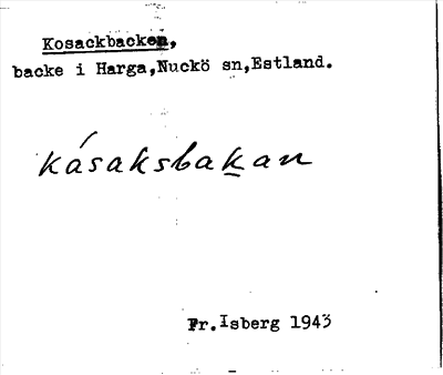 Bild på arkivkortet för arkivposten Kosackbacken
