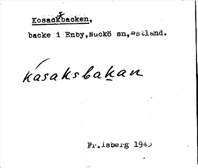 Bild på arkivkortet för arkivposten Kosacksbacken