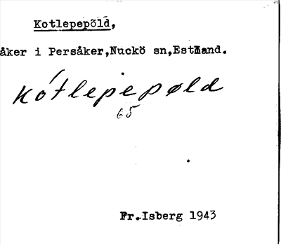 Bild på arkivkortet för arkivposten Kotlepepõld