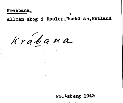 Bild på arkivkortet för arkivposten Krabbana