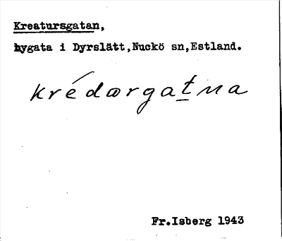 Bild på arkivkortet för arkivposten Kreatursgatan