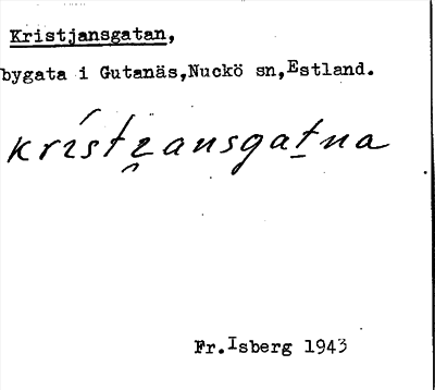 Bild på arkivkortet för arkivposten Kristjansgatan