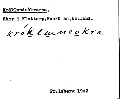 Bild på arkivkortet för arkivposten Kråklundsåkrarna