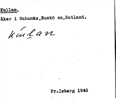 Bild på arkivkortet för arkivposten Kullan