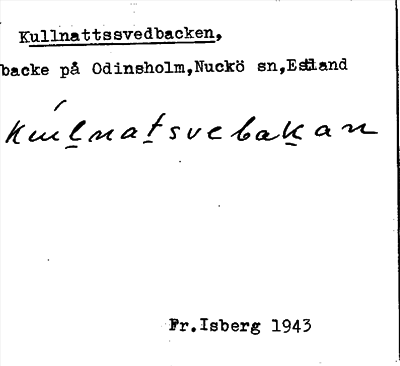 Bild på arkivkortet för arkivposten Kullnattssvedbacken