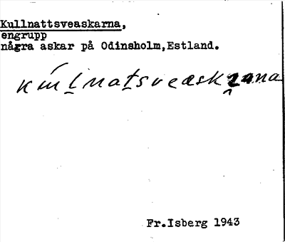 Bild på arkivkortet för arkivposten Kullnattsveaskarna