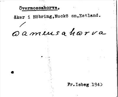 Bild på arkivkortet för arkivposten Övermossahorva