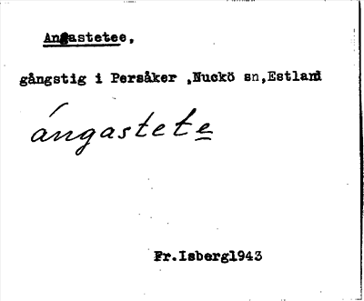 Bild på arkivkortet för arkivposten Angastetee