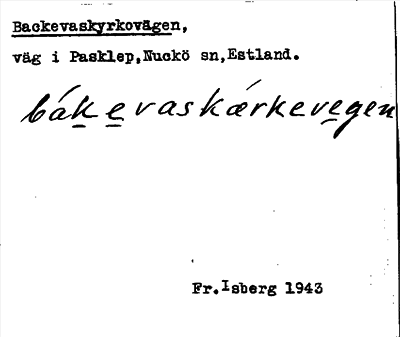 Bild på arkivkortet för arkivposten Backevaskyrkovägen