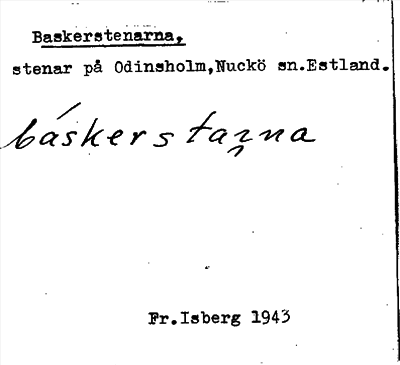 Bild på arkivkortet för arkivposten Baskerstenarna