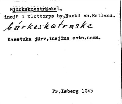 Bild på arkivkortet för arkivposten Björkskogsträsket