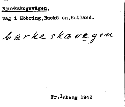Bild på arkivkortet för arkivposten Björkskogsvägen