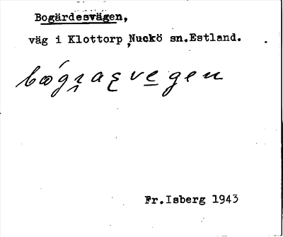 Bild på arkivkortet för arkivposten Bogärdesvägen