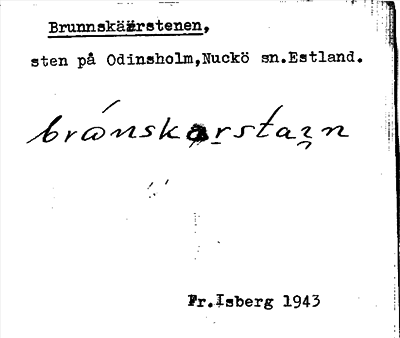 Bild på arkivkortet för arkivposten Brunnskäärstenen