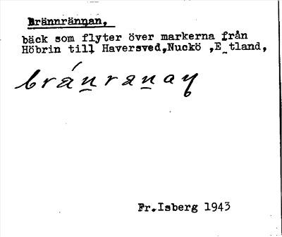 Bild på arkivkortet för arkivposten Brännrännan