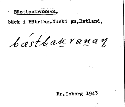 Bild på arkivkortet för arkivposten Bästbackrännan