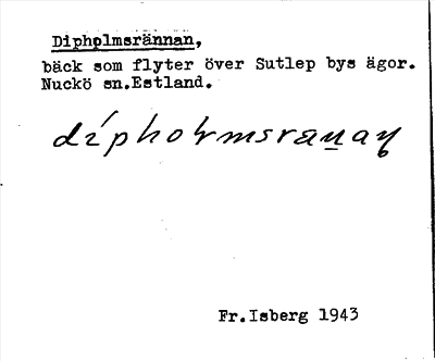 Bild på arkivkortet för arkivposten Dipholmsrännan