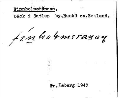 Bild på arkivkortet för arkivposten Finnholmsrännan