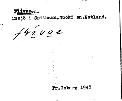 Bild på arkivkortet för arkivposten Flivae