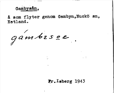 Bild på arkivkortet för arkivposten Gambysån