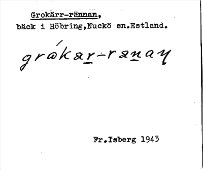 Bild på arkivkortet för arkivposten Grokärr-rännan