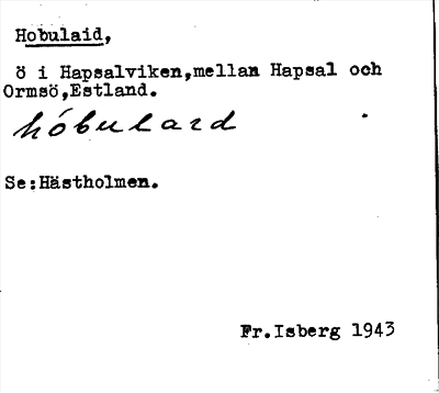 Bild på arkivkortet för arkivposten Hobulaid