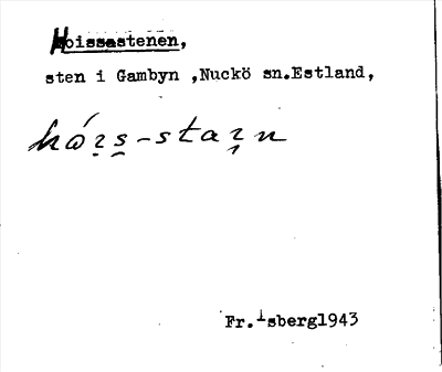 Bild på arkivkortet för arkivposten Hoissastenen