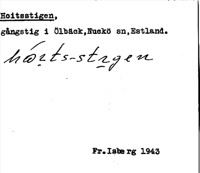 Bild på arkivkortet för arkivposten Hoitsstigen