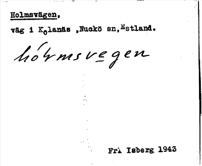 Bild på arkivkortet för arkivposten Holmsvägen