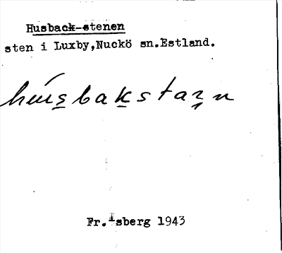 Bild på arkivkortet för arkivposten Husback-stenen