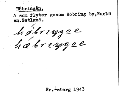 Bild på arkivkortet för arkivposten Höbringån