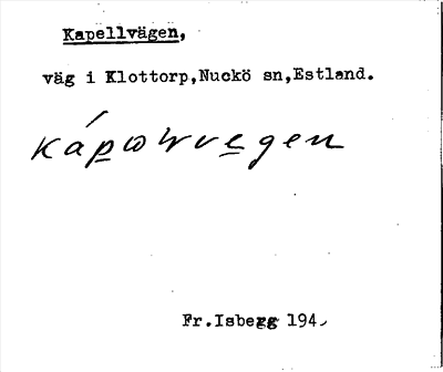 Bild på arkivkortet för arkivposten Kapellvägen
