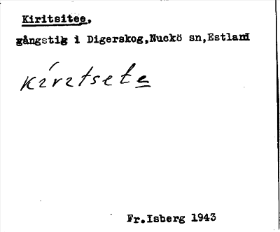 Bild på arkivkortet för arkivposten Kiritsitee