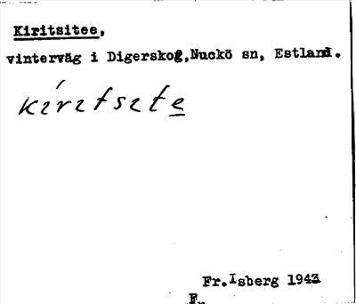 Bild på arkivkortet för arkivposten Kiritsitee