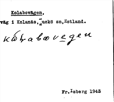 Bild på arkivkortet för arkivposten Kolabovägen