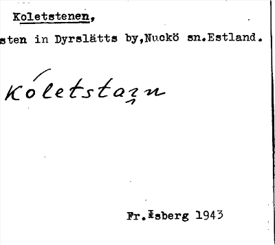Bild på arkivkortet för arkivposten Kolestenen