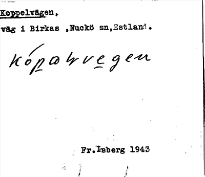 Bild på arkivkortet för arkivposten Koppelvägen