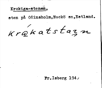 Bild på arkivkortet för arkivposten Krokiga-stenen