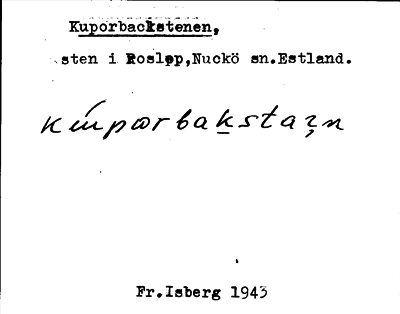 Bild på arkivkortet för arkivposten Kuporbackstenen