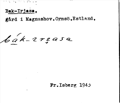 Bild på arkivkortet för arkivposten Bak-Irjasa