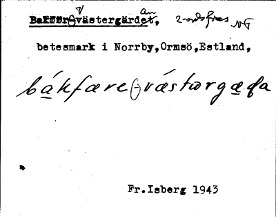 Bild på arkivkortet för arkivposten Bakför-Västergärdan