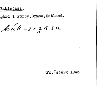 Bild på arkivkortet för arkivposten Bakirjasa