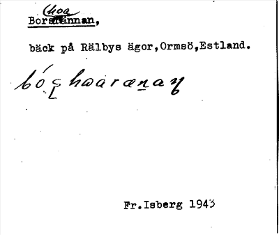 Bild på arkivkortet för arkivposten Borhoarännan
